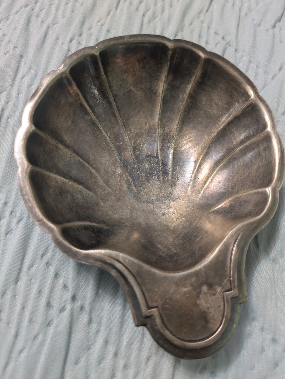 Vintage R Wallace Silver Soldered Shell-Shaped Trinket Dish